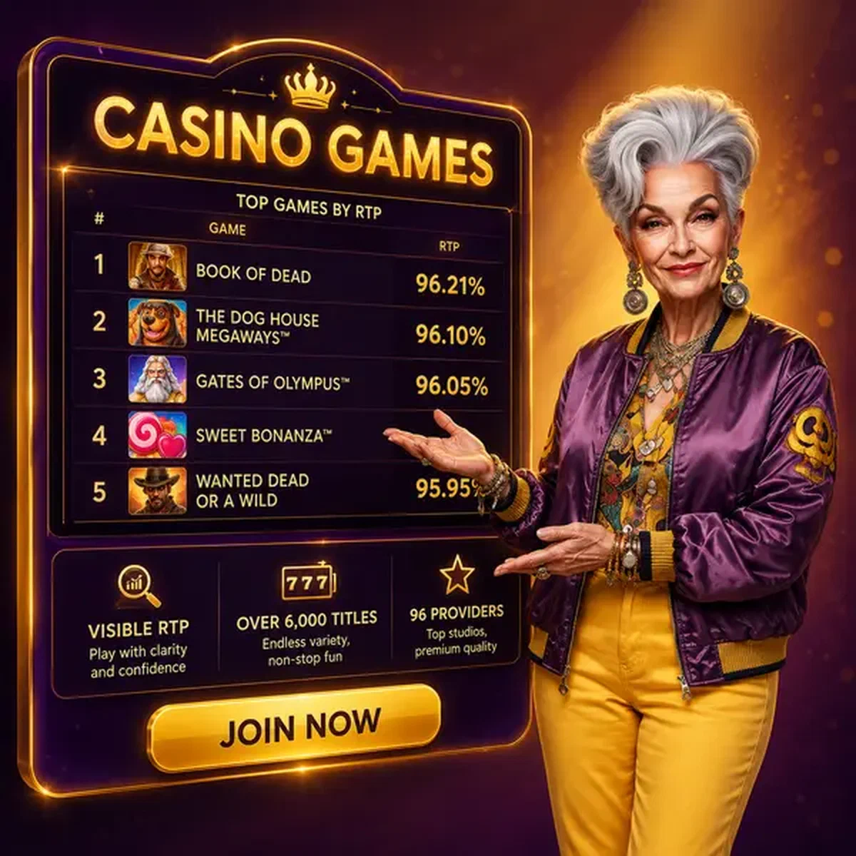 Experto tiburón de cartas señalando la tabla de clasificación de Juegos de Spingranny Casino mostrando las mejores tragaperras