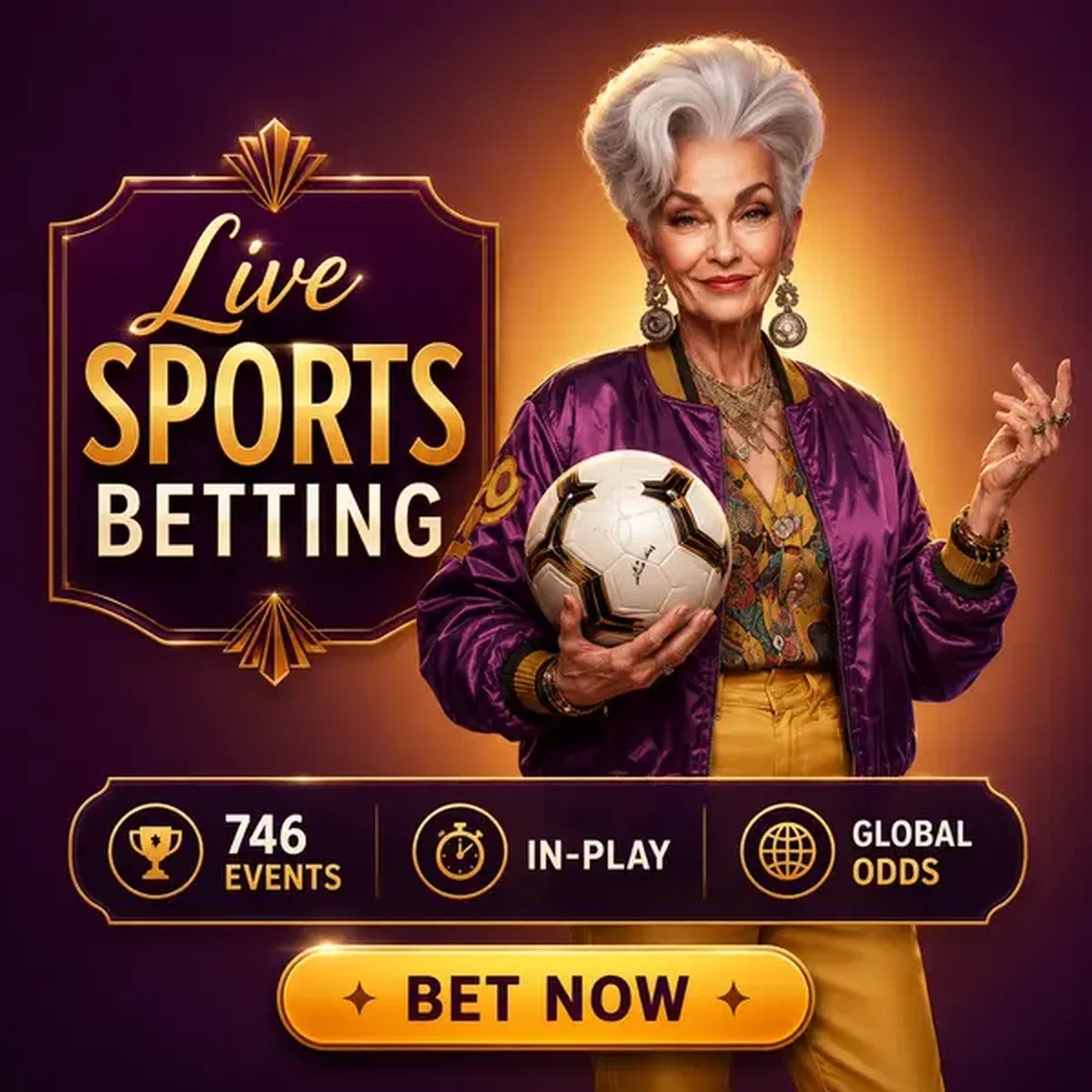 Mujer elegante con balón deportivo en el mostrador de la casa de apuestas Live Sports Betting Right Now